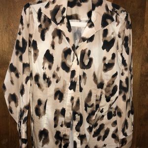 Animal print button up